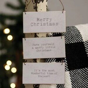 ($8) Merry Christmas Hanging Ornament Sign Set